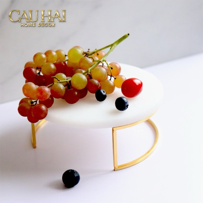 Set 3 Khay Tròn Đá Marble Đế Bánh Arthur Prime Metropolitan Decorative Trays & Cake Stand D17.5 D20 D25-CẬU HAI HOME DECOR
