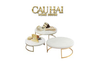 Set 3 Khay Tròn Đá Marble Đế Bánh Arthur Prime Metropolitan Decorative Trays & Cake Stand D17.5 D20 D25-CẬU HAI HOME DECOR