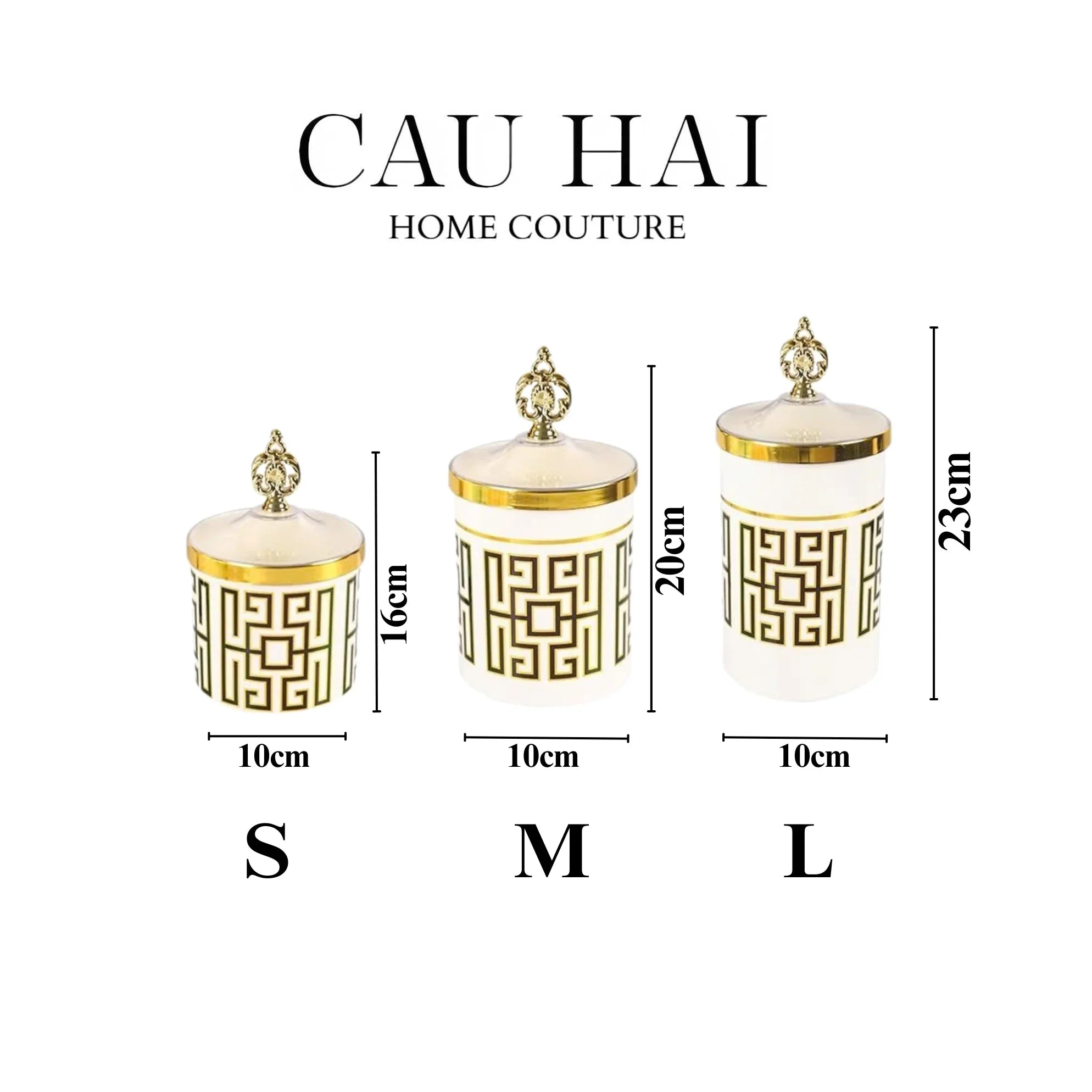 SET 3 LỌ PANTRY ACRY - ÉCLAT ROYAL MEANDER-CẬU HAI HOME DECOR