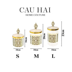 Set 3 Lọ Pantry Acry - Éclat Royal Meander-CẬU HAI HOME DECOR