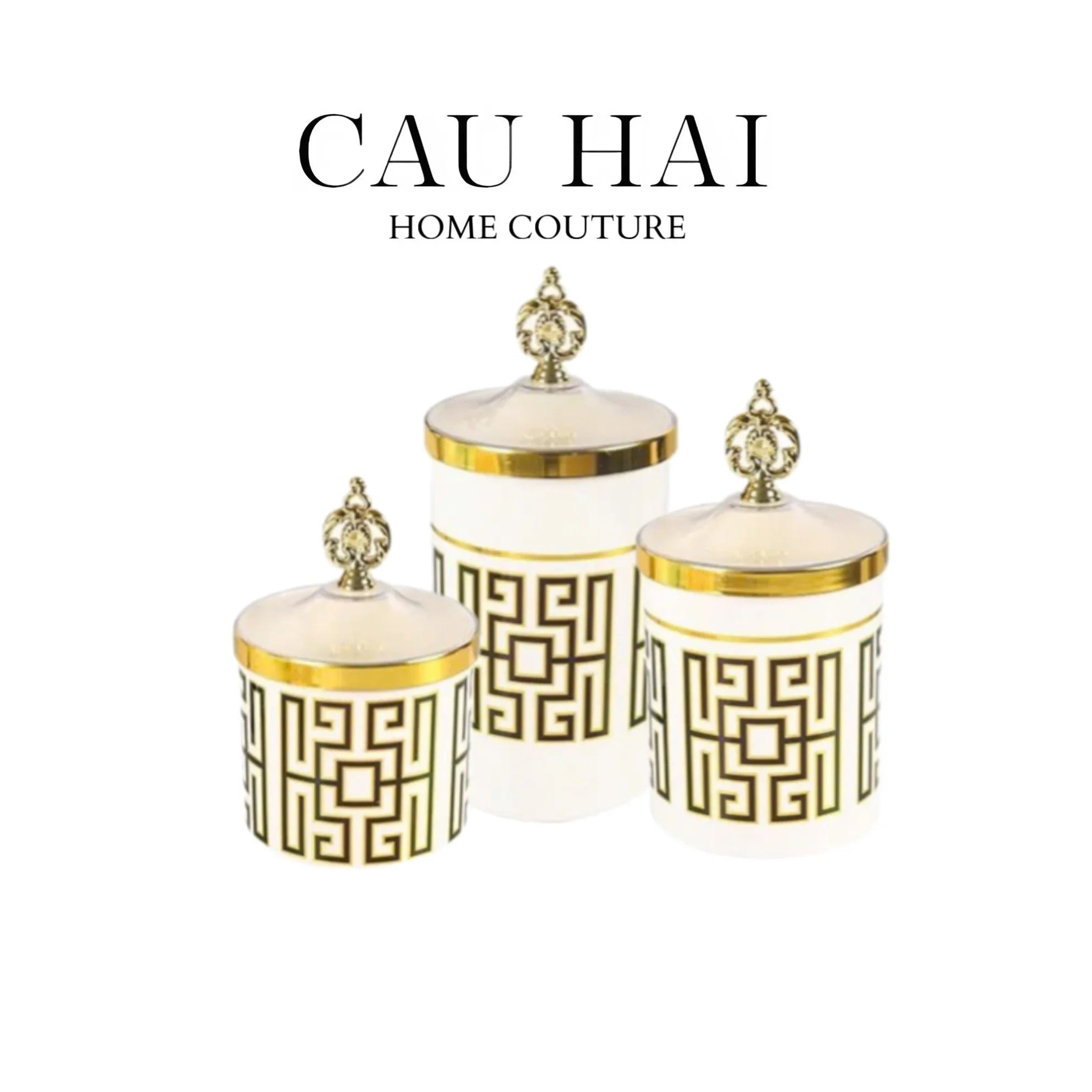 Set 3 Lọ Pantry Acry - Éclat Royal Meander-CẬU HAI HOME DECOR