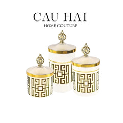 Set 3 Lọ Pantry Acry - Éclat Royal Meander-CẬU HAI HOME DECOR