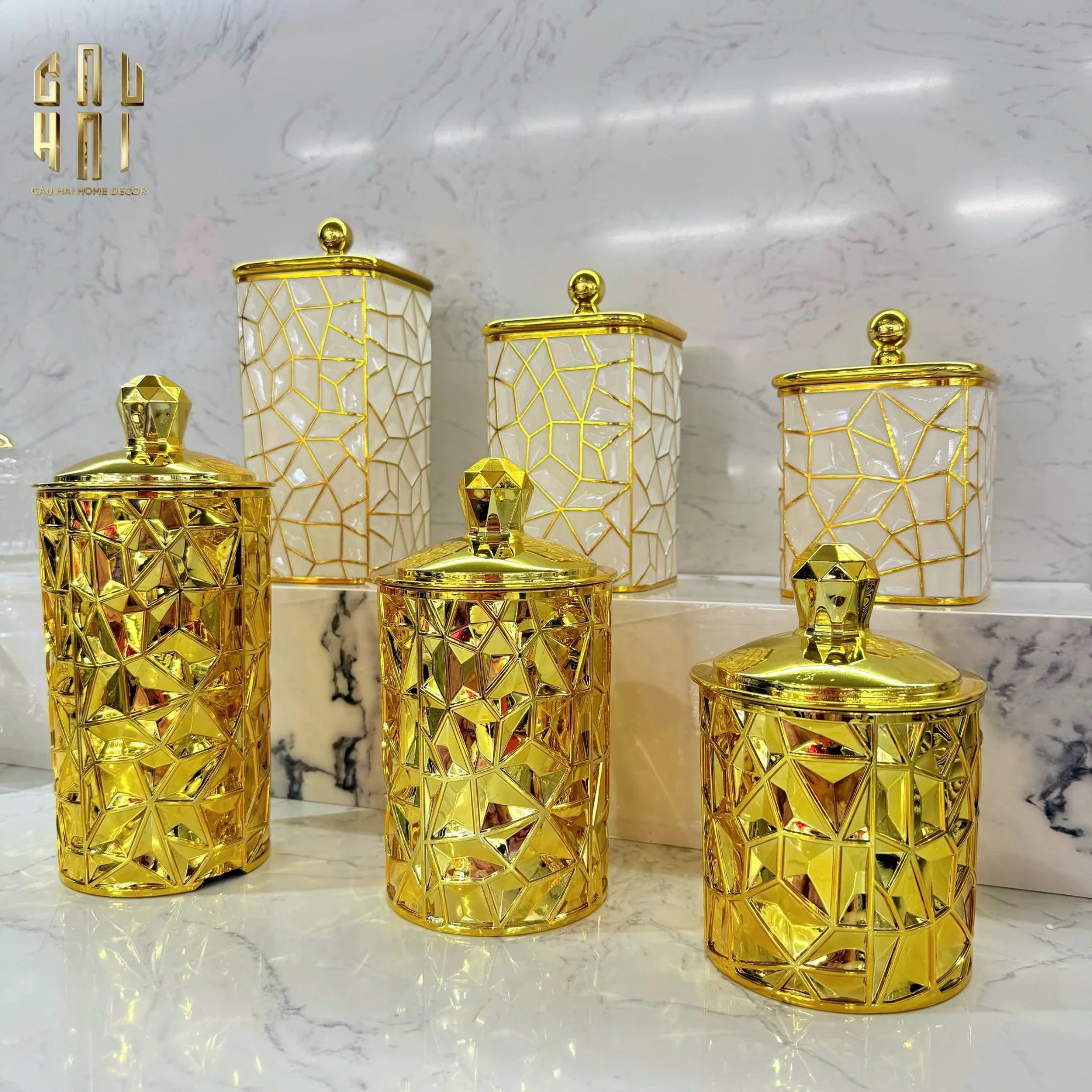 SET 3 LỌ PANTRY ACRY - LUXE PRIME-CẬU HAI HOME DECOR