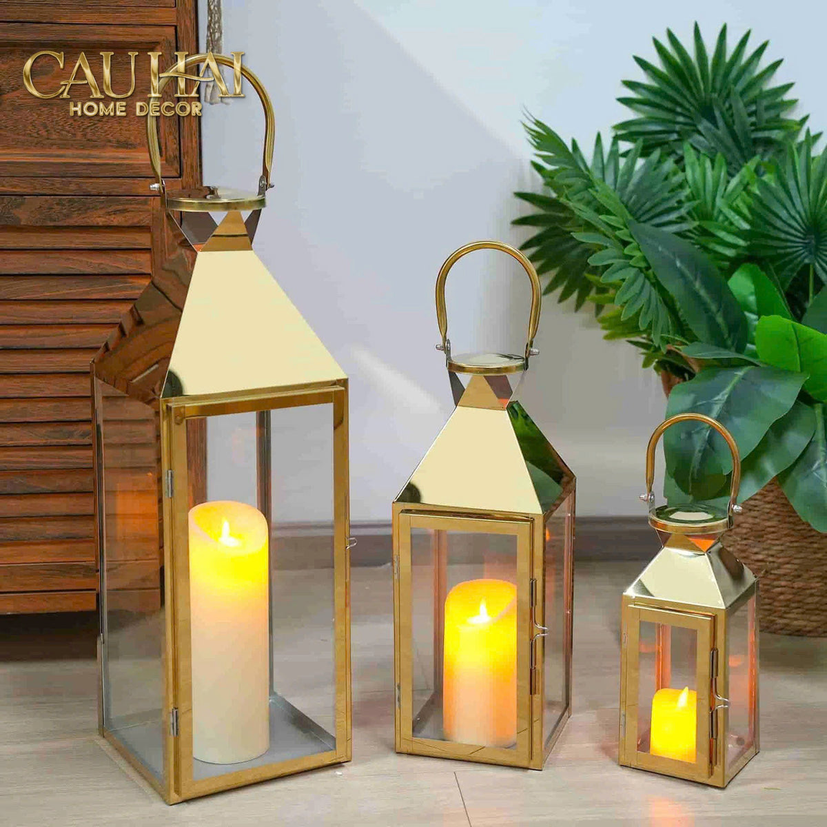 Set 3 Lồng Đèn Metal Lantern Lumière D’Or-ĐÈN TRANG TRÍ-CẬU HAI HOME DECOR-CẬU HAI HOME DECOR