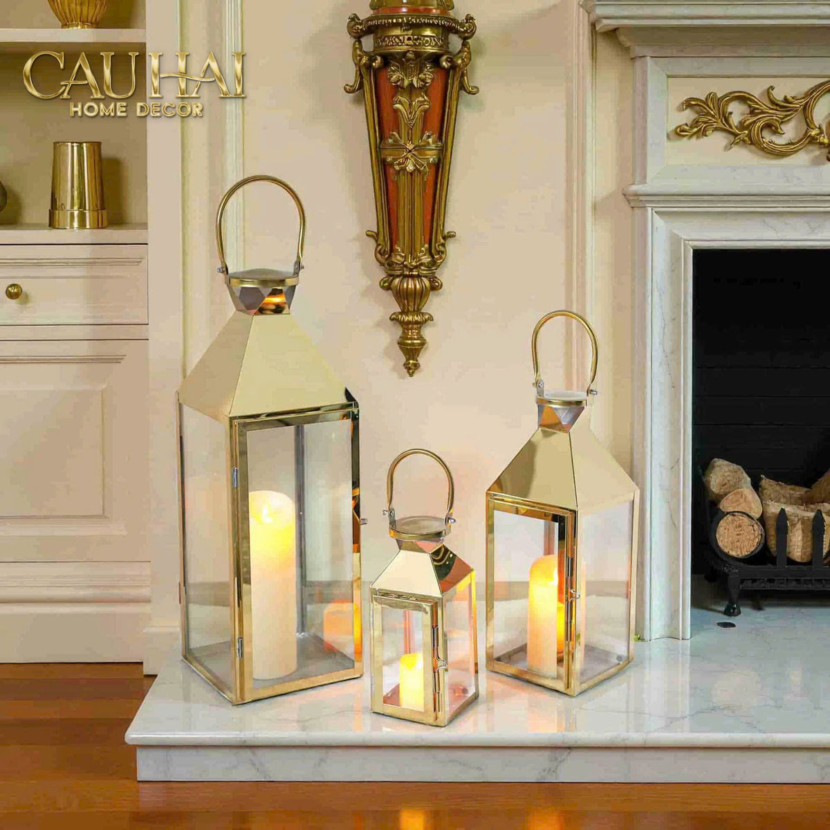 Set 3 Lồng Đèn Metal Lantern Lumière D’Or-ĐÈN TRANG TRÍ-CẬU HAI HOME DECOR-CẬU HAI HOME DECOR