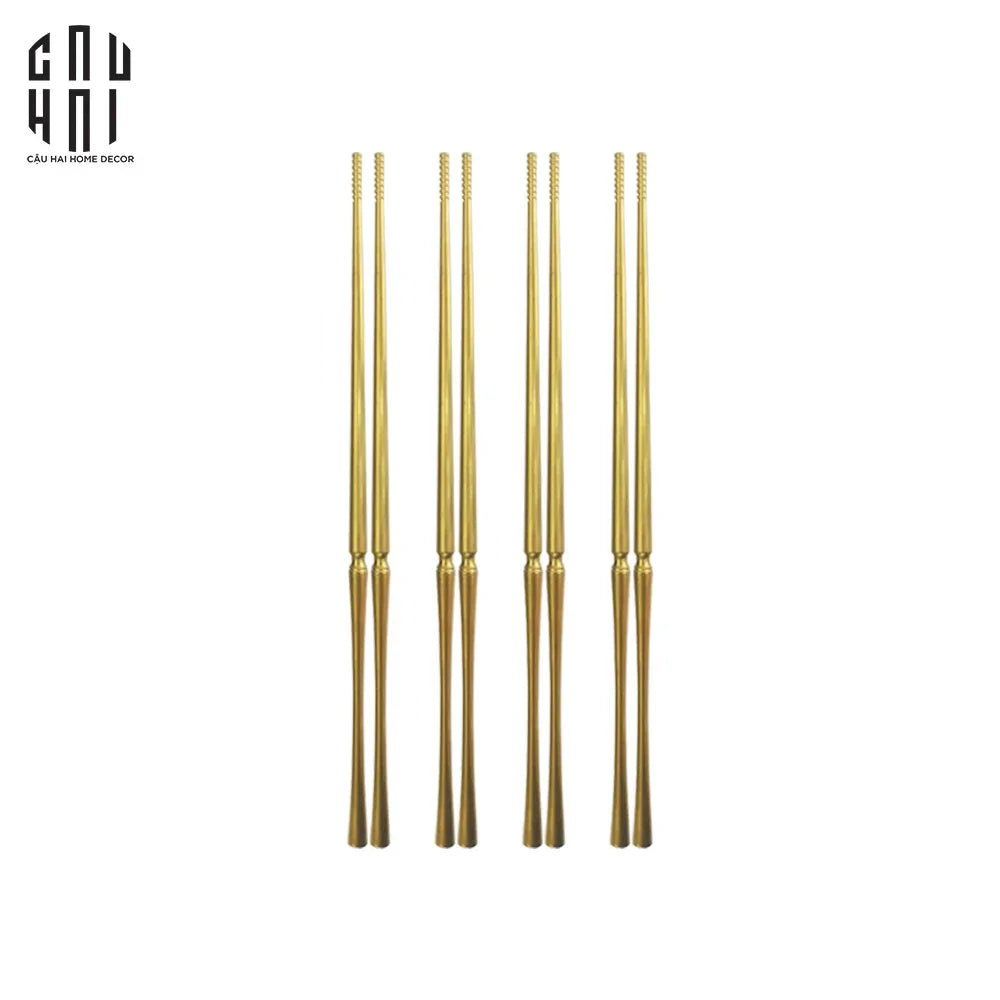 Set 4 Đôi Đũa Arthur - Arthur Matte Gold Chopsticks Set 4Pcs ( Blur )-CẬU HAI HOME DECOR