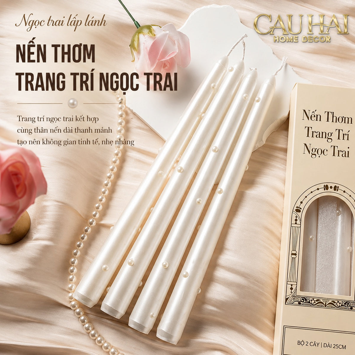 Set 4 Nến Thơm Pearl Radiance 4pcs-NẾN TRANG TRÍ-CẬU HAI HOME DECOR-CẬU HAI HOME DECOR