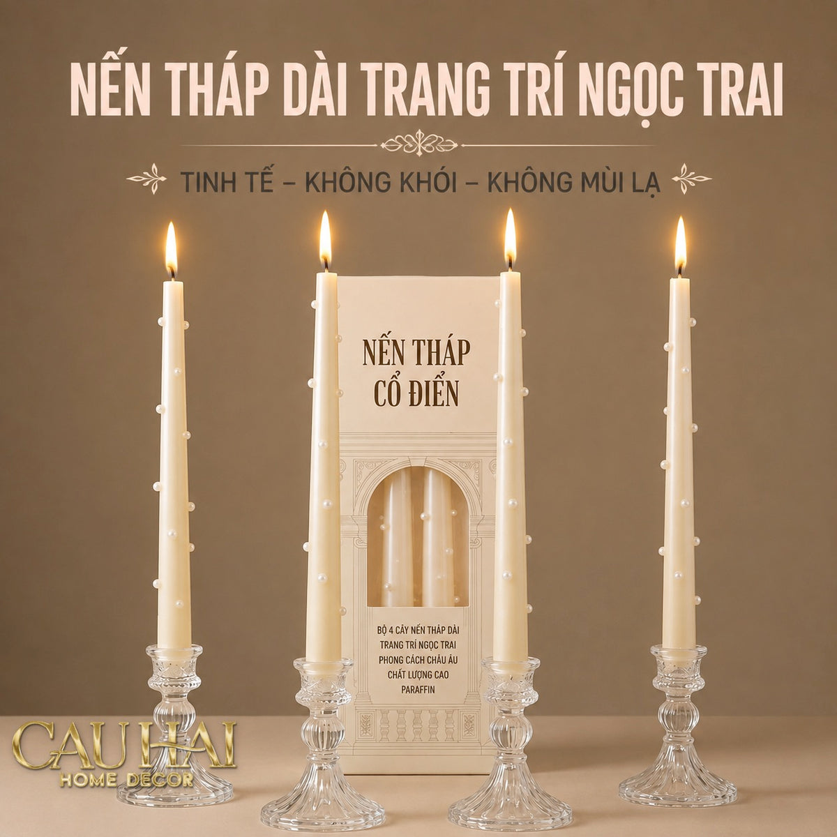 Set 4 Nến Thơm Pearl Radiance 4pcs-NẾN TRANG TRÍ-CẬU HAI HOME DECOR-CẬU HAI HOME DECOR