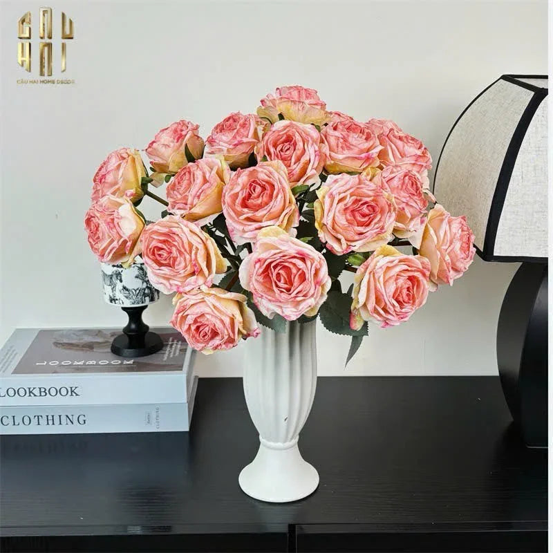 SET 5 CÀNH HOA HỒNG MONET GARDEN ROSE-CẬU HAI HOME DECOR