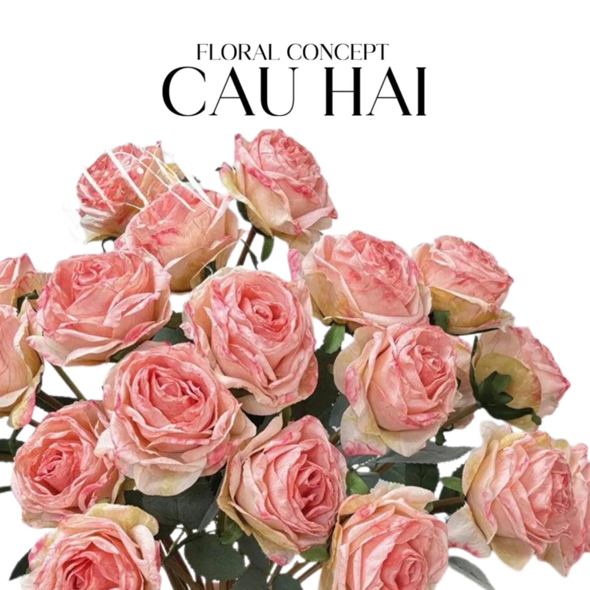 SET 5 CÀNH HOA HỒNG MONET GARDEN ROSE-CẬU HAI HOME DECOR