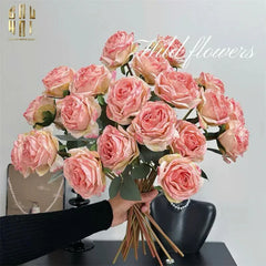 Set 5 Cành Hoa Hồng Monet Garden Rose-CẬU HAI HOME DECOR