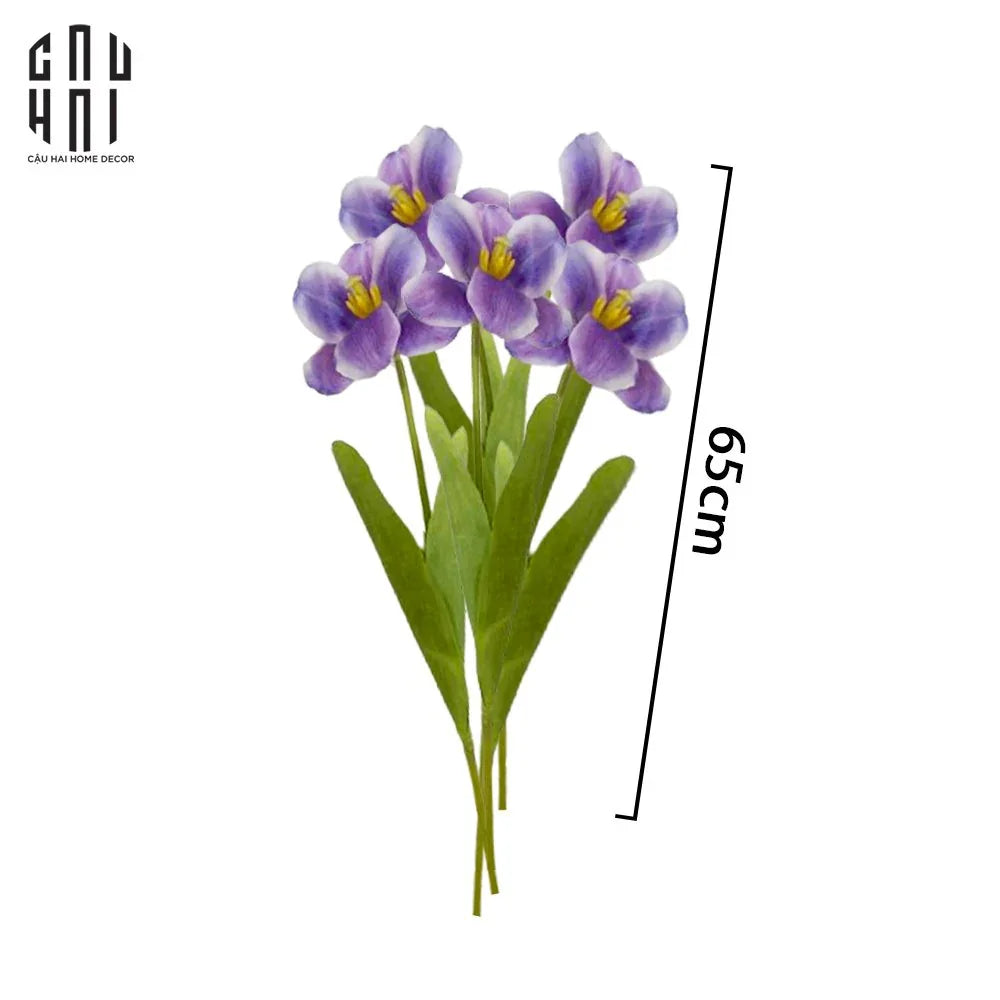 SET 5 CÀNH HOA TULIP NỞ - TÍM-CẬU HAI HOME DECOR