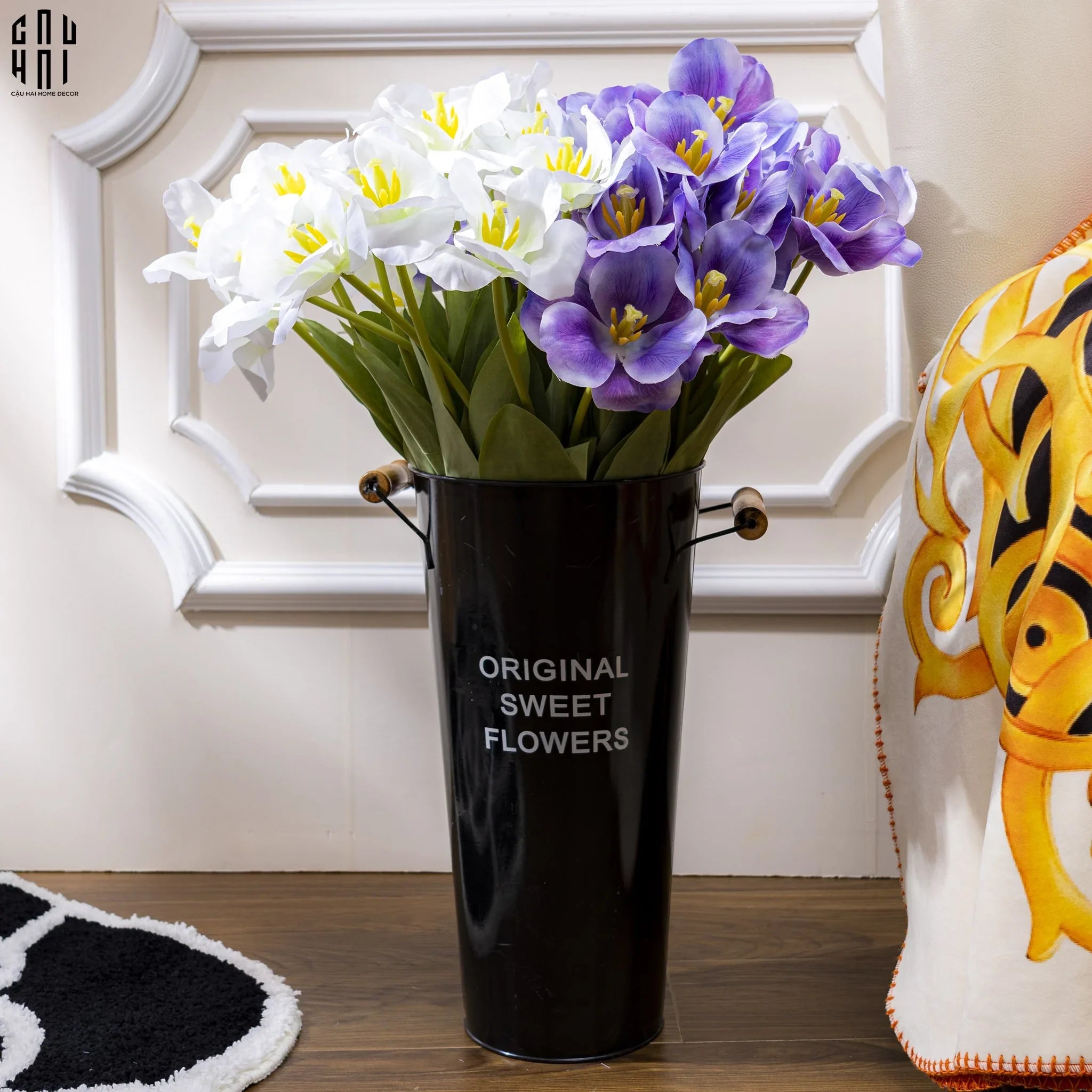 SET 5 CÀNH HOA TULIP NỞ - TÍM-CẬU HAI HOME DECOR