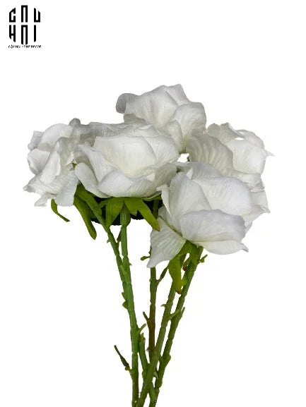 SET 5 CÀNH VELVET ROSE - WHITE-CẬU HAI HOME DECOR