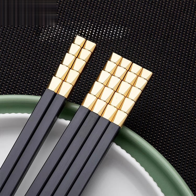 Set 5 Đôi Đũa Sợi Thuỷ Tinh - Facetté Gold Chopsticks 27cm