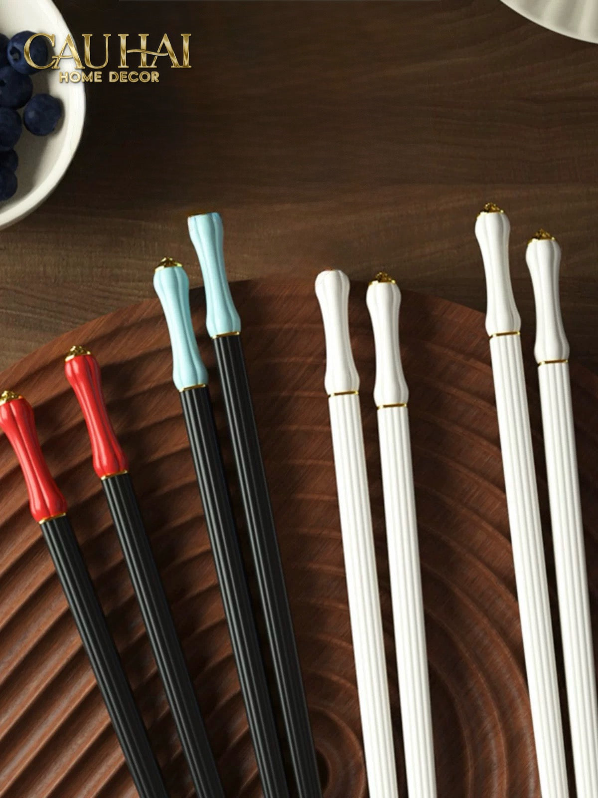 Set 5 Đôi Đũa Sợi Thuỷ Tinh Azure Classic PET Chopsticks 24cm-CẬU HAI HOME DECOR