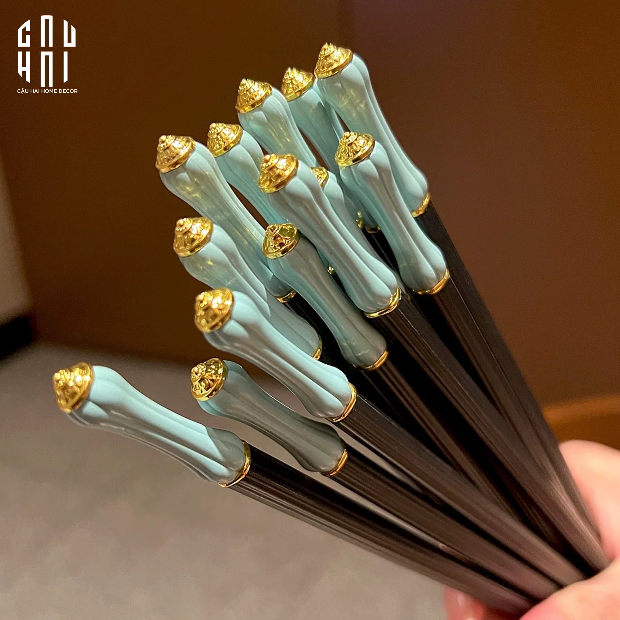 Set 5 Đôi Đũa Sợi Thuỷ Tinh Azure Classic PET Chopsticks 24cm-CẬU HAI HOME DECOR