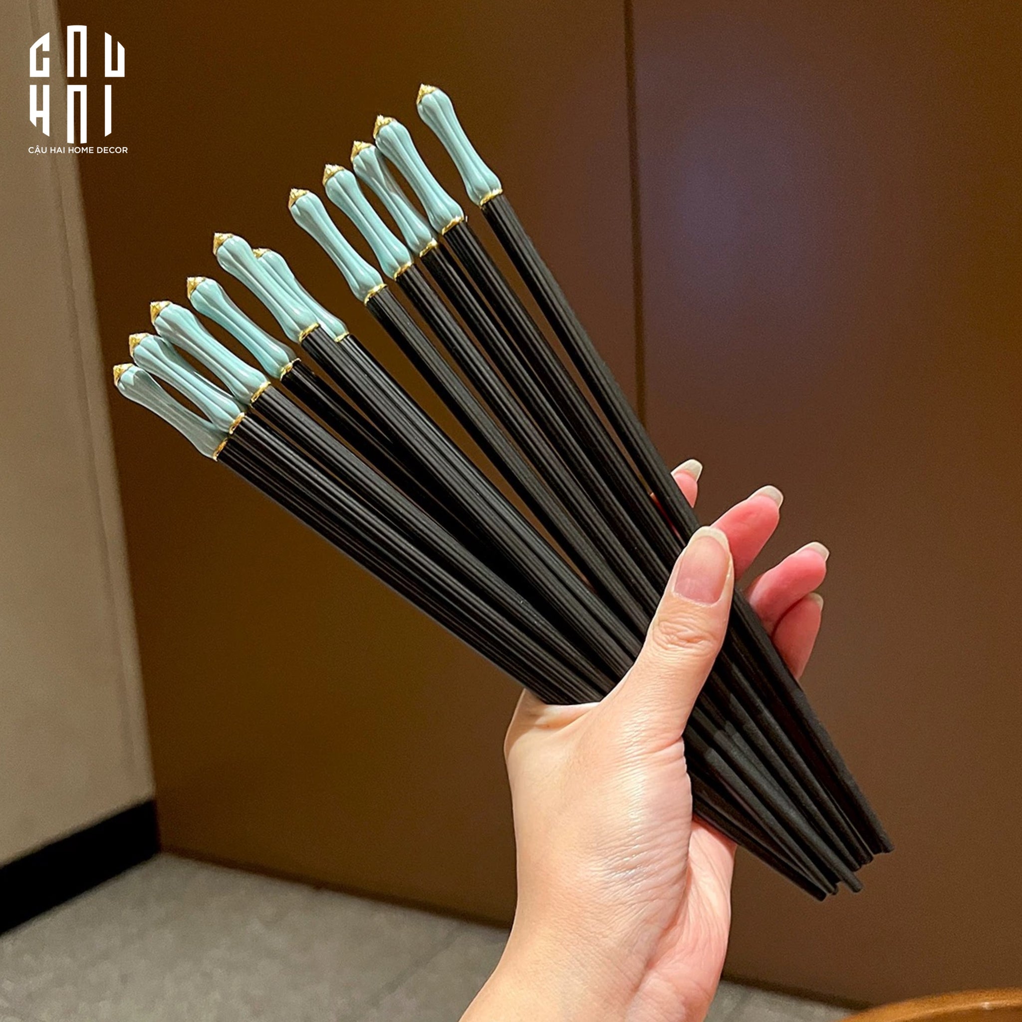Set 5 Đôi Đũa Sợi Thuỷ Tinh Azure Classic PET Chopsticks 24cm-CẬU HAI HOME DECOR