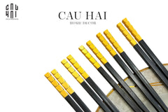 Set 5 Đôi Đũa Sợi Thuỷ Tinh - Facetté Gold Chopsticks 27cm-CẬU HAI HOME DECOR