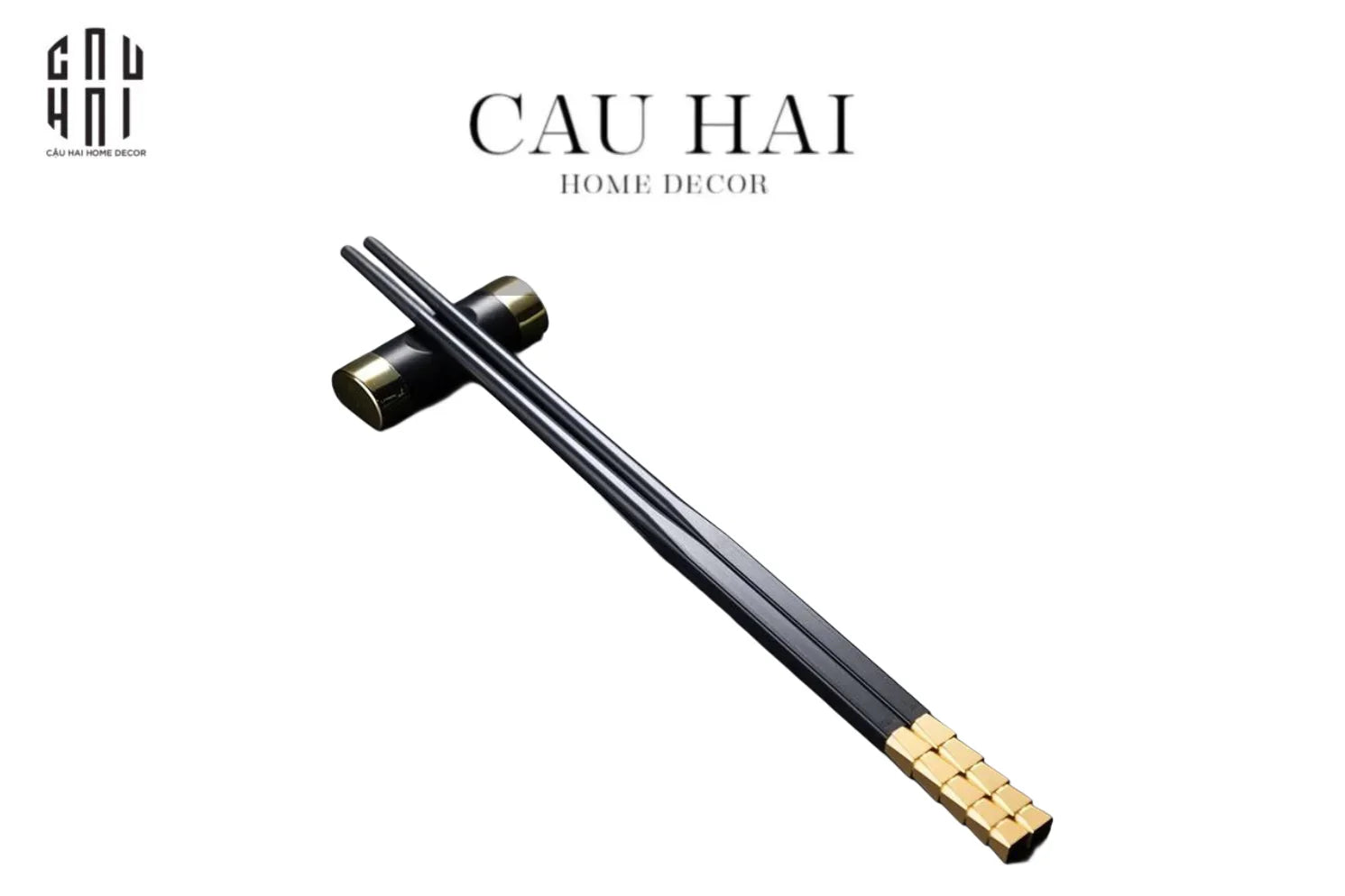 Set 5 Đôi Đũa Sợi Thuỷ Tinh - Facetté Gold Chopsticks 27cm-CẬU HAI HOME DECOR
