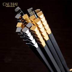 Set 5 Đôi Đũa Sợi Thuỷ Tinh - Facetté Gold Chopsticks 27cm-CẬU HAI HOME DECOR