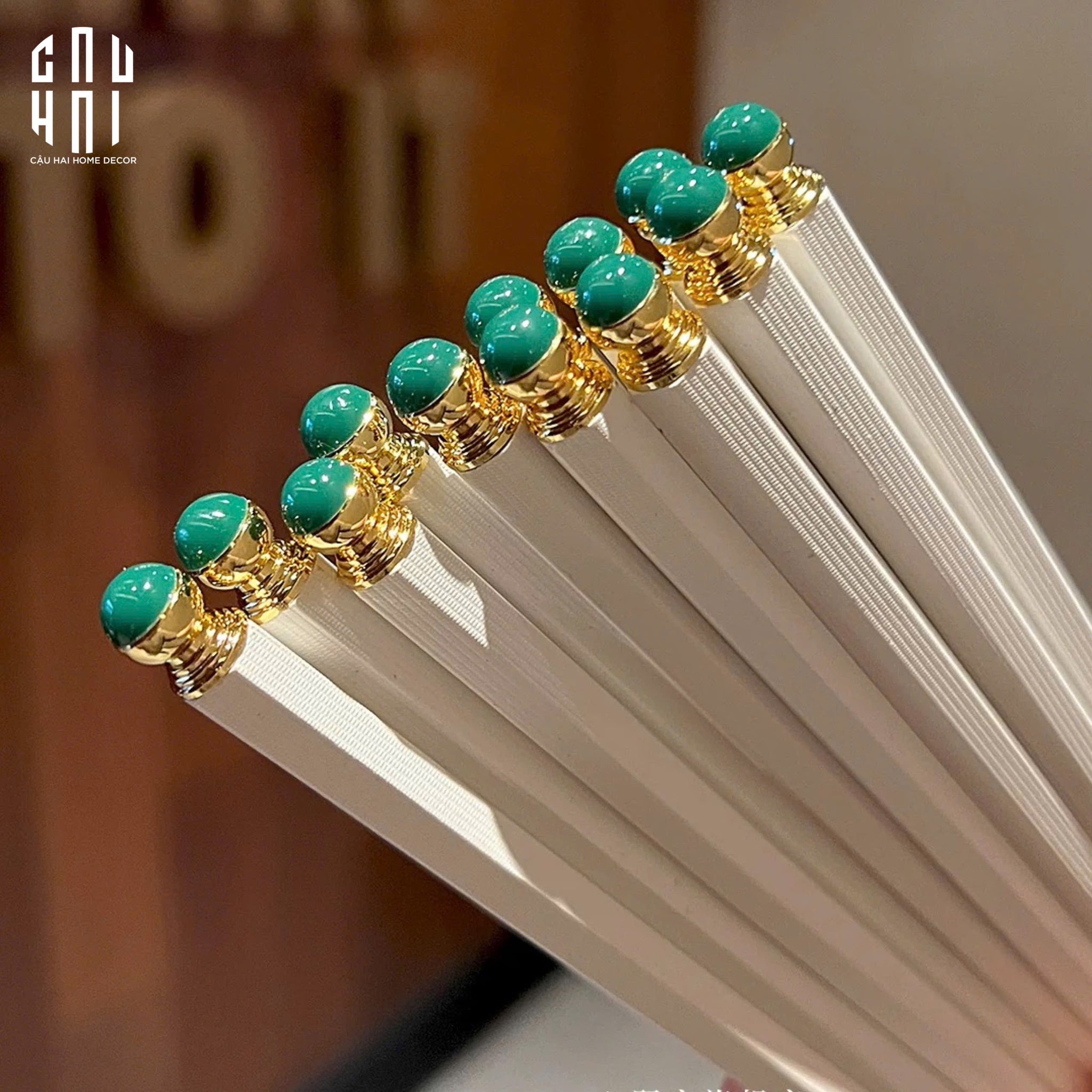 Set 5 Đôi Đũa Sợi Thuỷ Tinh Golden Jade PET Chopsticks 27cm-CẬU HAI HOME DECOR