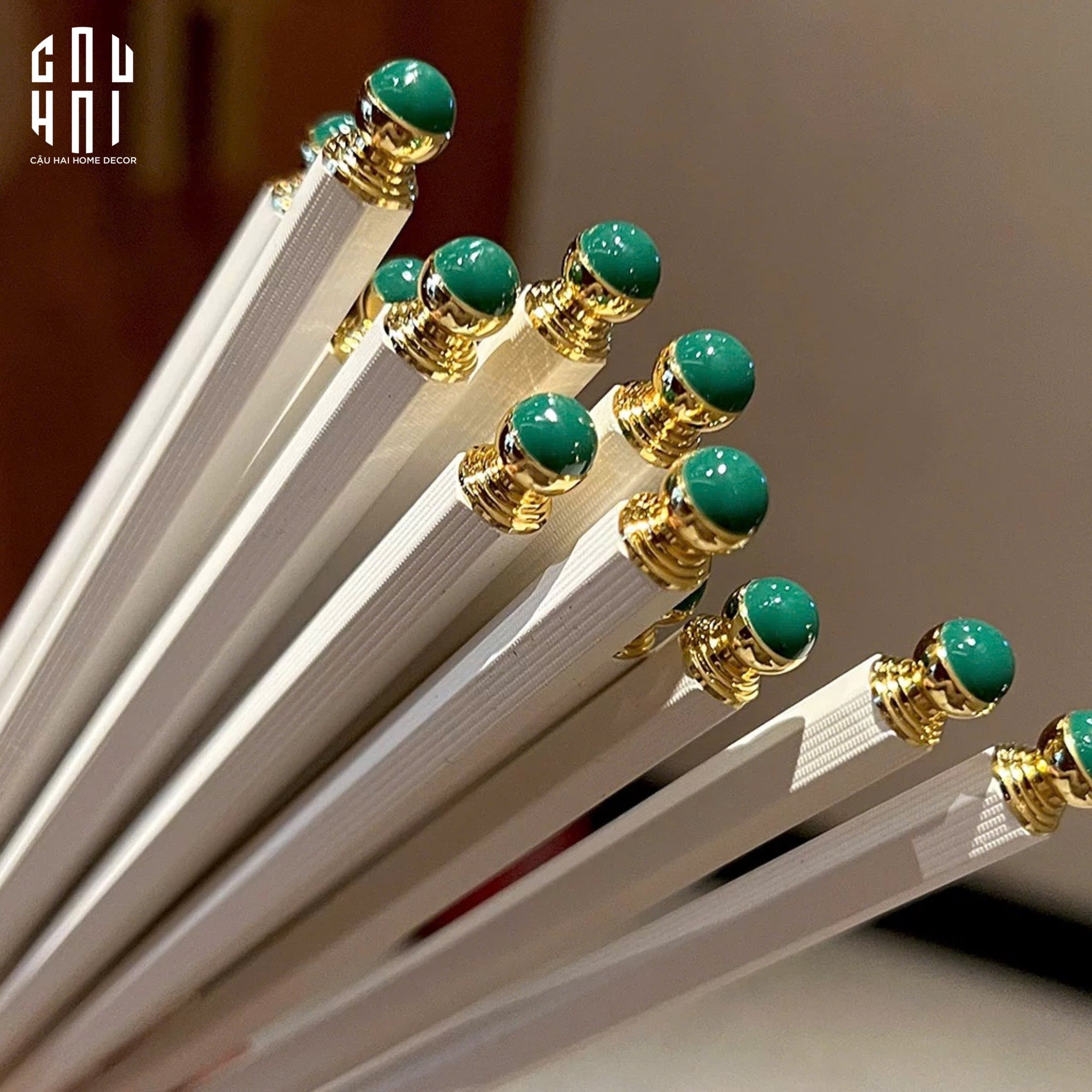 Set 5 Đôi Đũa Sợi Thuỷ Tinh Golden Jade PET Chopsticks 27cm-CẬU HAI HOME DECOR