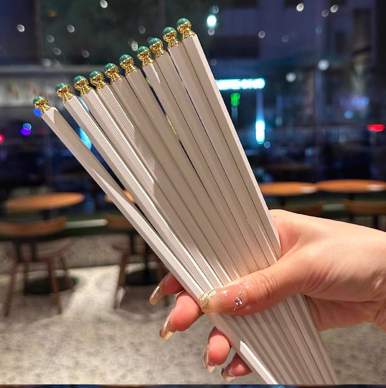 Set 5 Đôi Đũa Sợi Thuỷ Tinh Golden Jade PET Chopsticks 27cm-CẬU HAI HOME DECOR