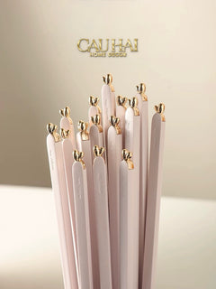 Set 5 Đôi Đũa Sợi Thuỷ Tinh - Love Heart Antibacterial Chopsticks 24cm-CẬU HAI HOME DECOR
