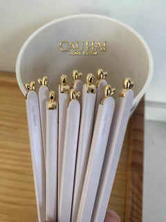 Set 5 Đôi Đũa Sợi Thuỷ Tinh - Love Heart Antibacterial Chopsticks 24cm-CẬU HAI HOME DECOR