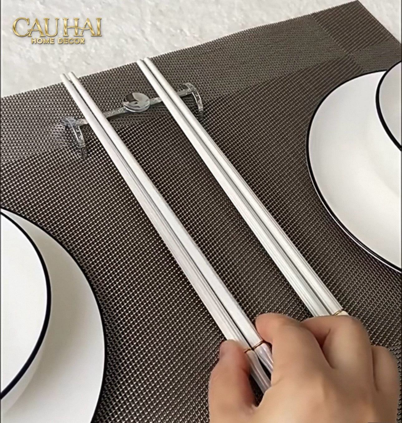 Set 5 Đôi Đũa Sợi Thuỷ Tinh Opaline Classic PET Chopsticks 24cm-CẬU HAI HOME DECOR