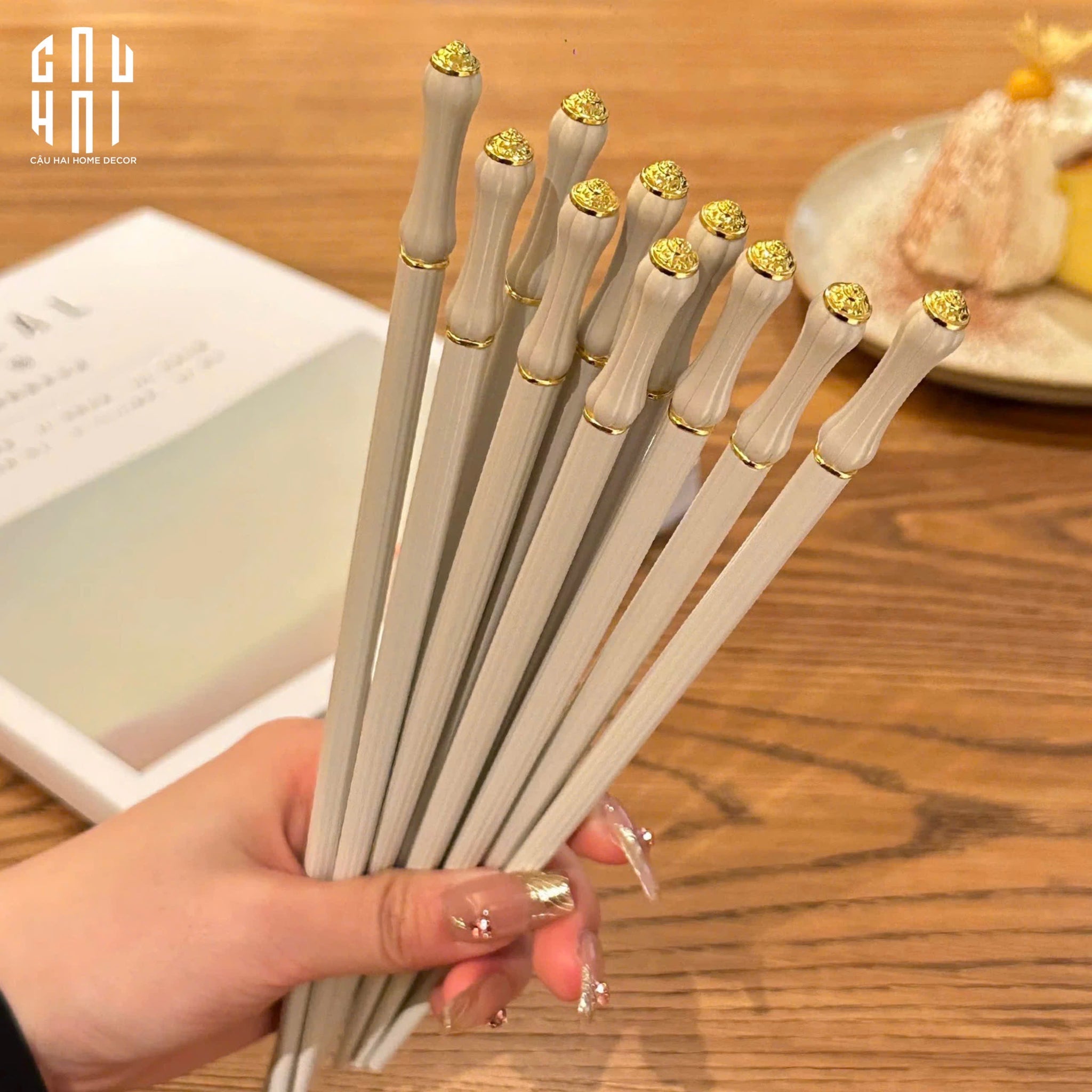 Set 5 Đôi Đũa Sợi Thuỷ Tinh Opaline Classic PET Chopsticks 24cm-CẬU HAI HOME DECOR