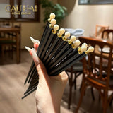 Set 5 Đôi Đũa Sợi Thuỷ Tinh White Pearl Jewelry PET Chopsticks 24.5cm-Dinner Cutlery Set Dao Muỗng Nĩa-CẬU HAI HOME DECOR