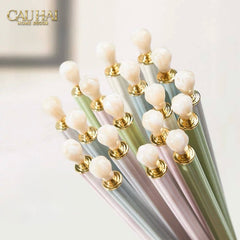 Set 5 Đôi Đũa Sợi Thuỷ Tinh White Pearl Jewelry PET Chopsticks 24.5cm-CẬU HAI HOME DECOR