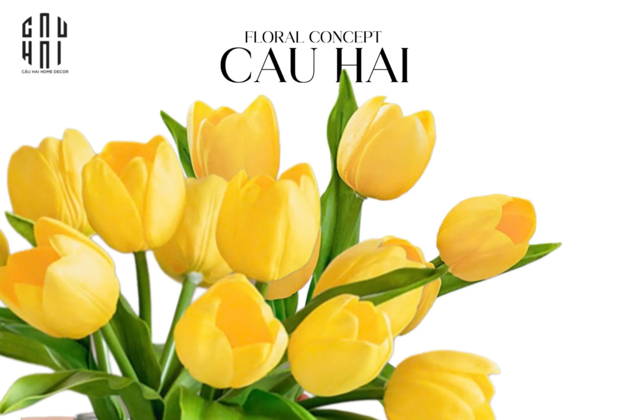Set 5 Hoa Tulip Lemonlight Grace-CẬU HAI HOME DECOR