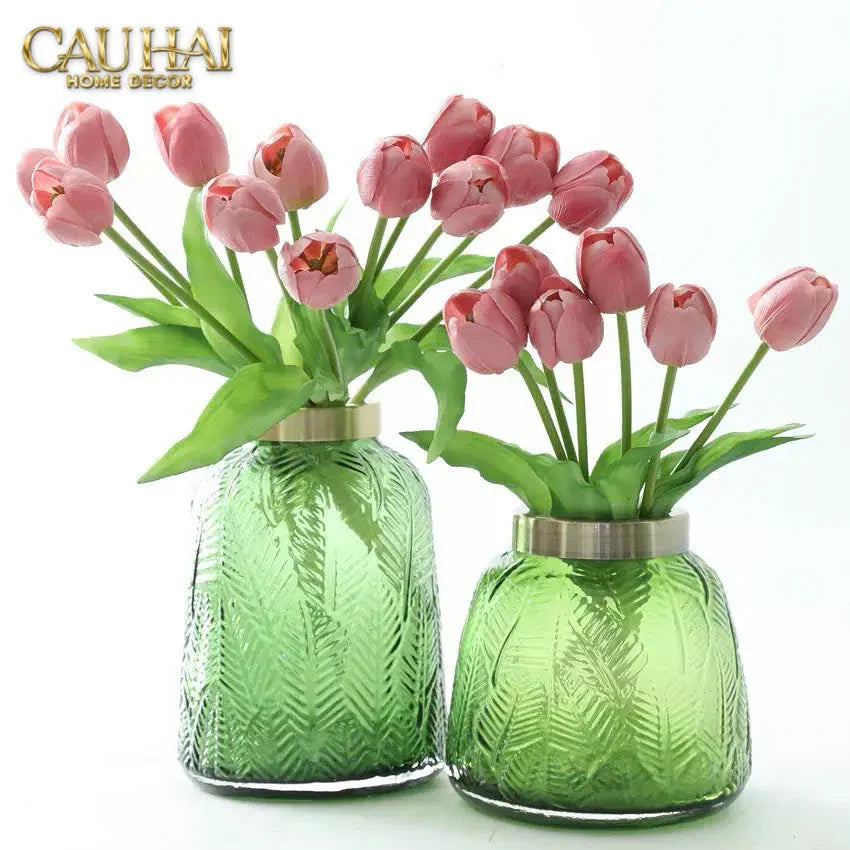Set 5 Hoa Tulip Softy Mulberry / Sesame / Rouge 35Cm-CẬU HAI HOME DECOR