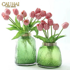 Set 5 Hoa Tulip Softy Mulberry / Sesame / Rouge 35Cm-CẬU HAI HOME DECOR