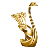 Set 6 Cái Nĩa Dessert Metal Swan Éclat D'Or 6pcs