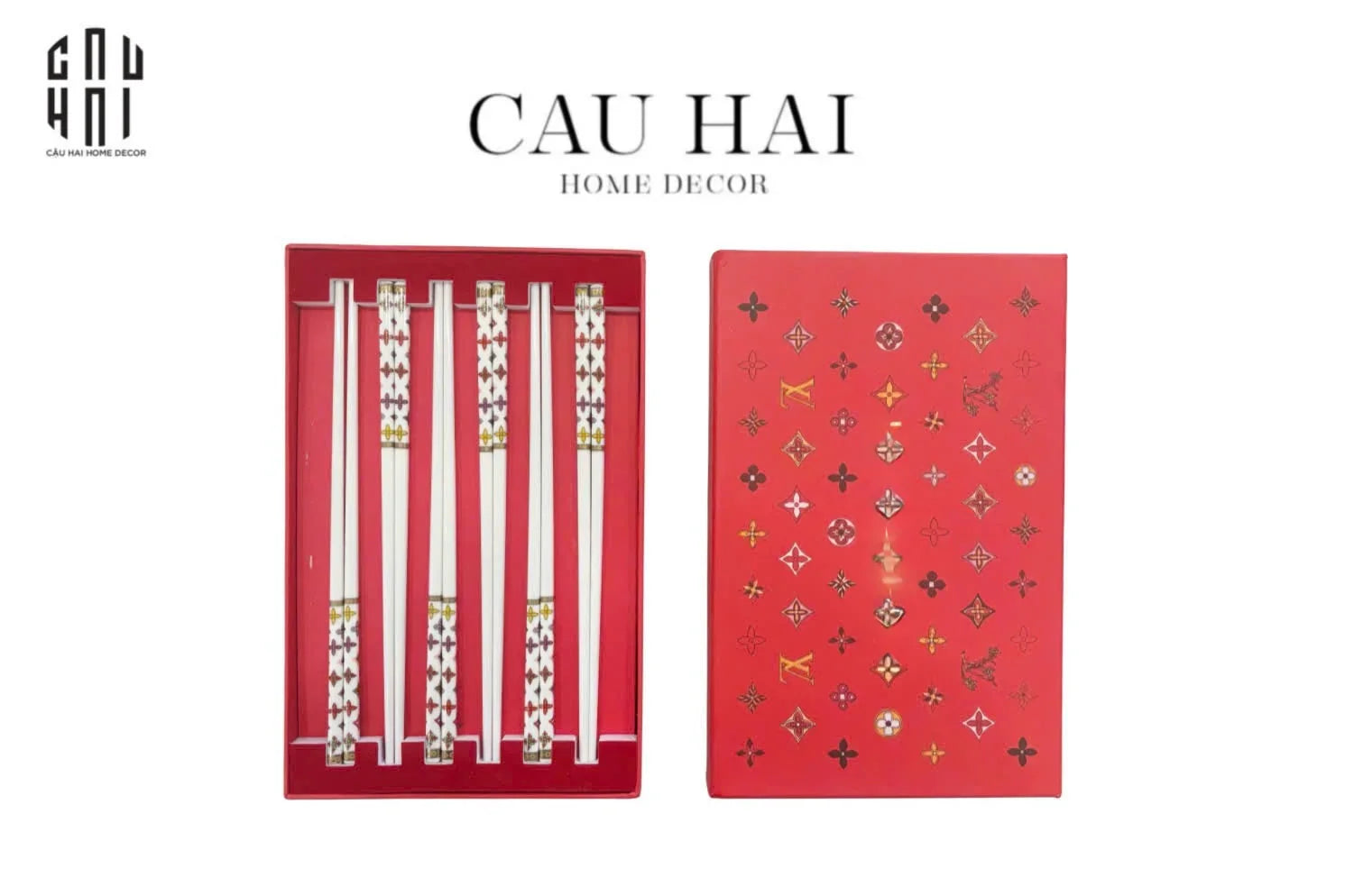 SET 6 ĐÔI ĐŨA LOUIS V MONOGRAM MULTICOLOR - FULLBOX-CẬU HAI HOME DECOR