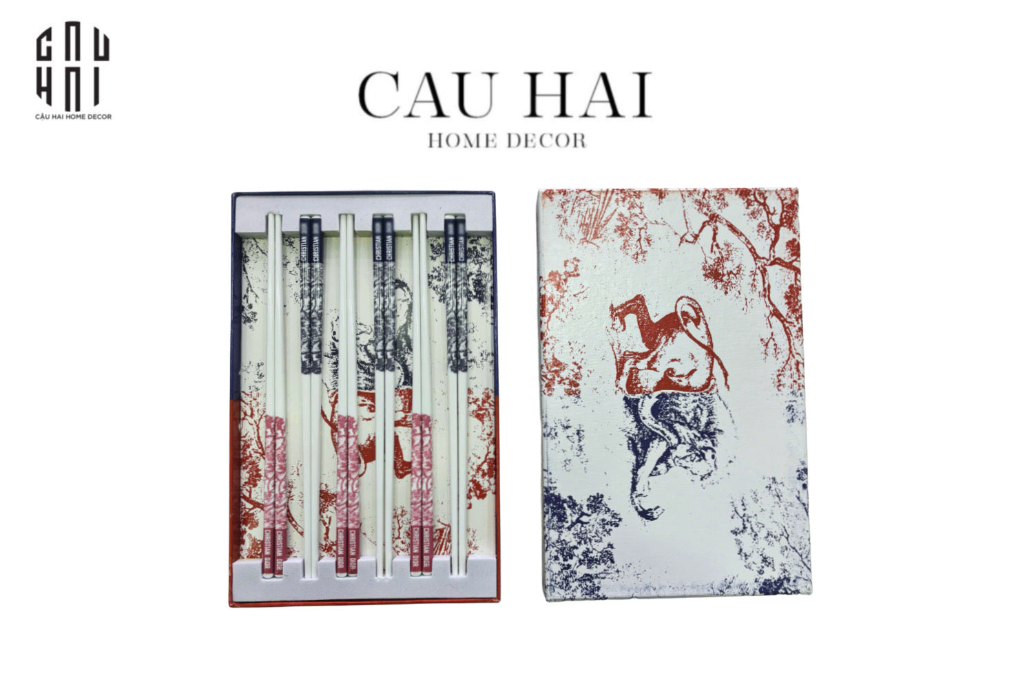 Set 6 Đôi Đũa Sứ Maxi Cannage Couture Ceramic Chopsticks Set-CẬU HAI HOME DECOR