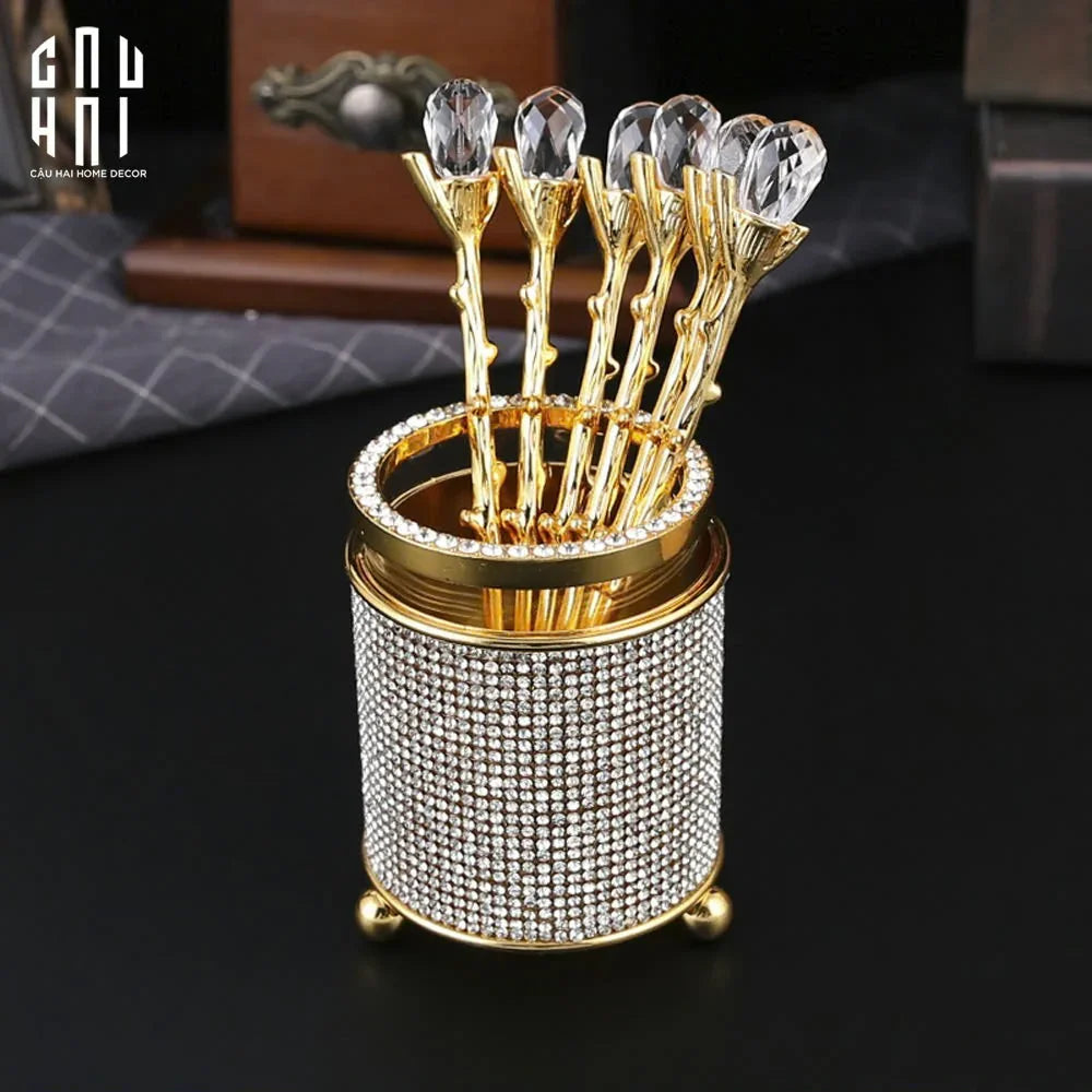 SET 6 MUỖNG GOLDEN JIMMY-CẬU HAI HOME DECOR