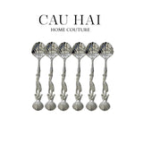 SET 6 MUỖNG SHELL SILVER - COFFEE SPOON-CẬU HAI HOME DECOR