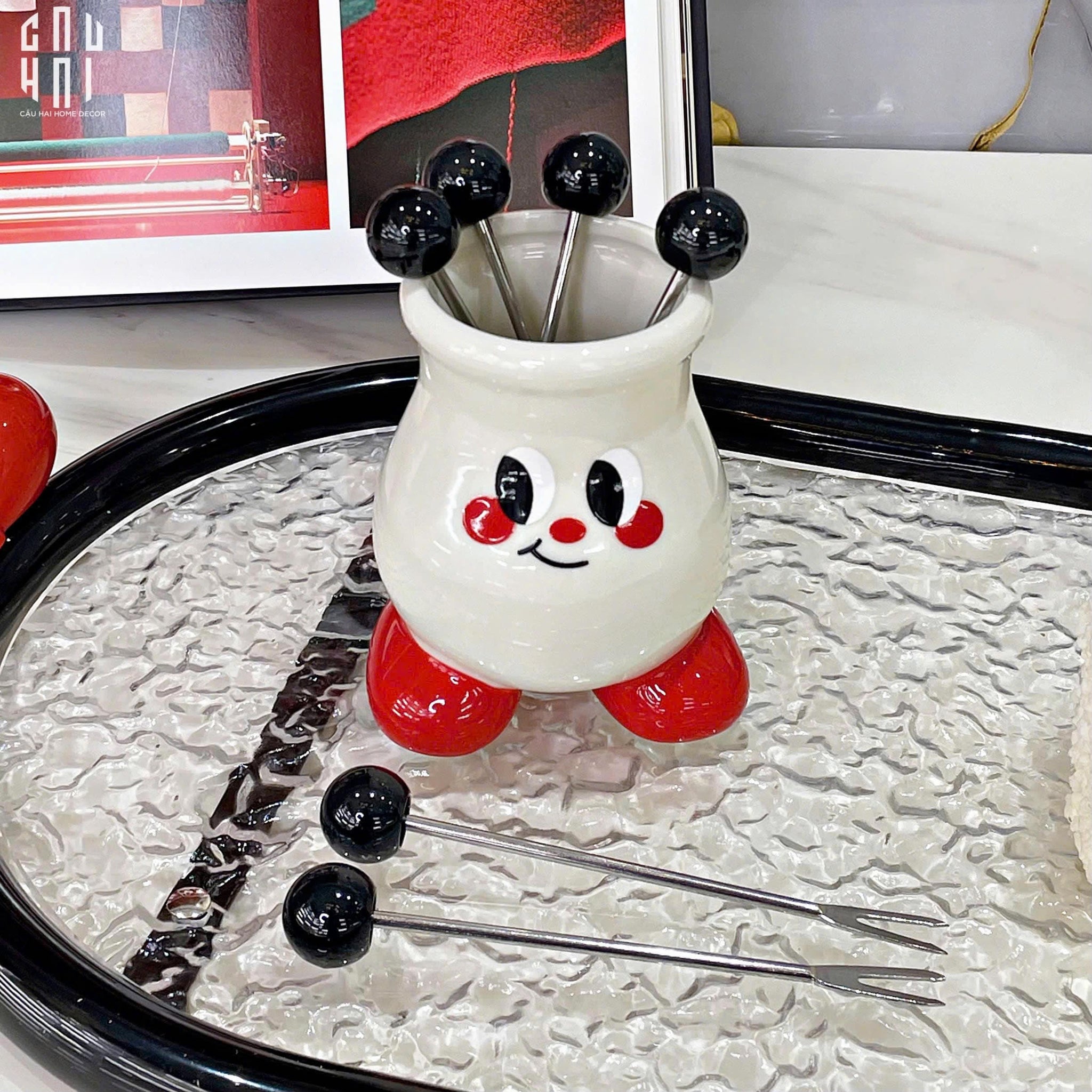 SET 6 NĨA TRÁNG MIỆNG CUTIE PENGUIN-CẬU HAI HOME DECOR