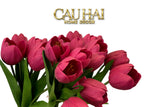 Set 7 Hoa Tulip Cranberry - Tulipe De Grandeur-Hoa Lụa-CẬU HAI HOME DECOR