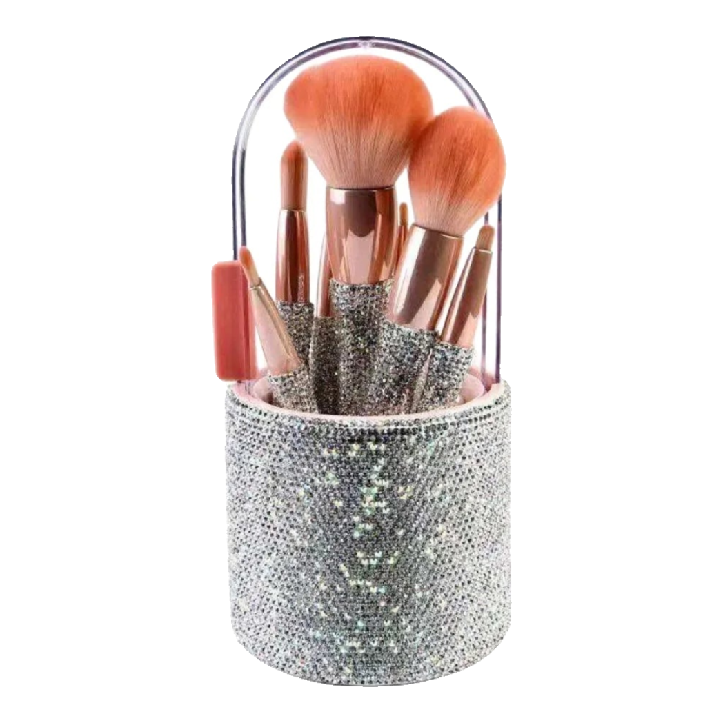 Haute Folie - Set 8 Cọ Makeup & Beauty Box Diamond Bling Bling 8x20