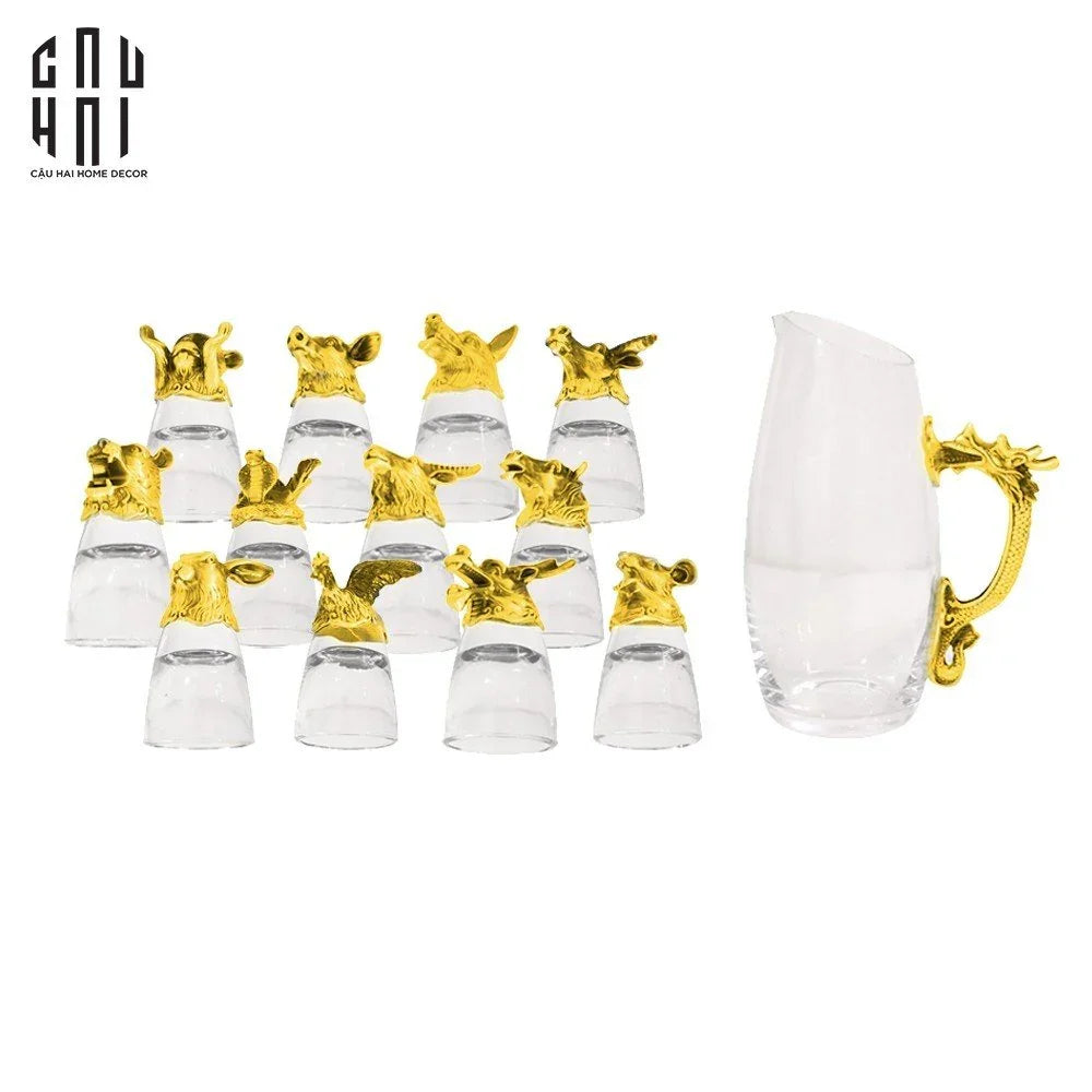 SET BÌNH NƯỚC 12 CON GIÁP PREMIUM-CẬU HAI HOME DECOR
