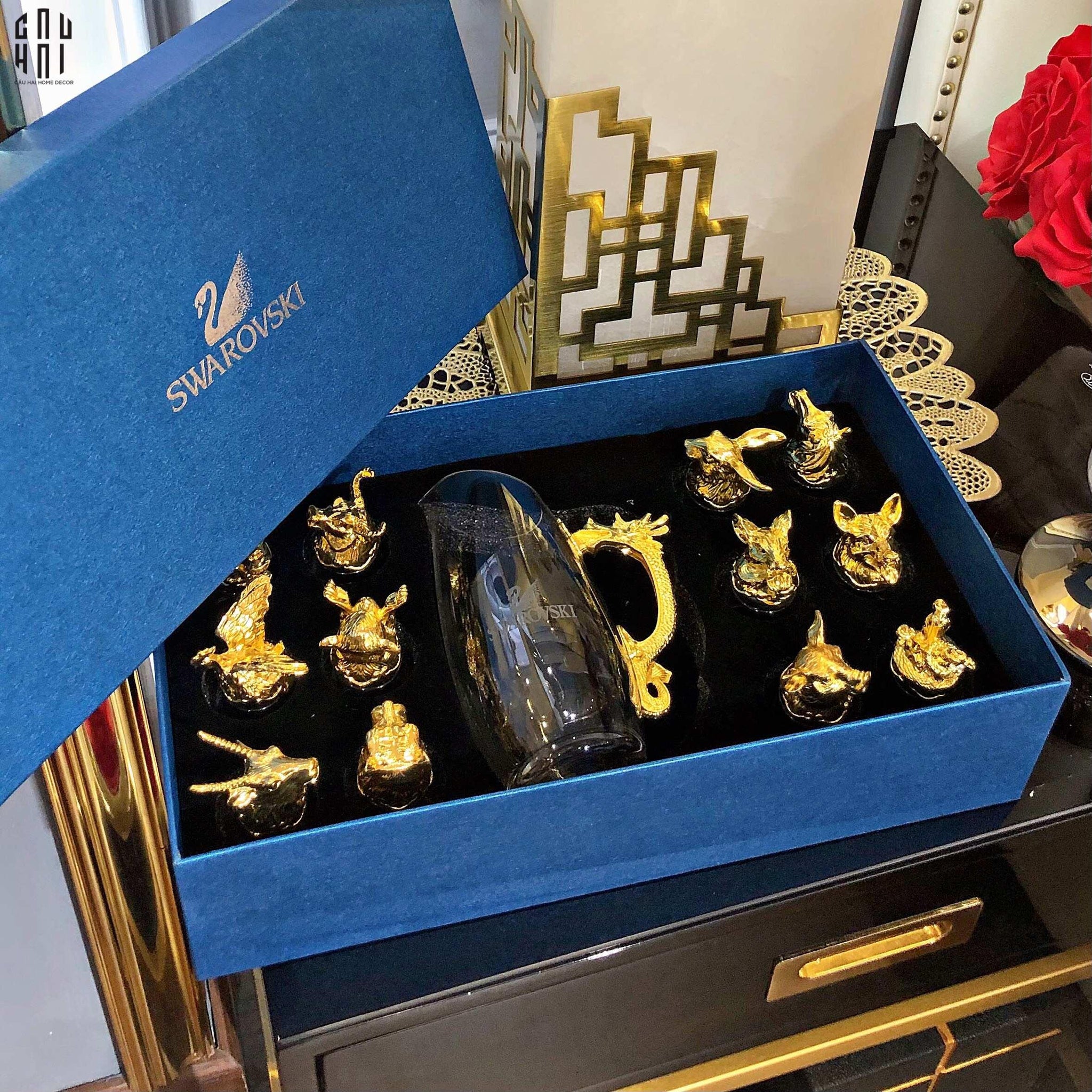 SET BÌNH NƯỚC 12 CON GIÁP PREMIUM-CẬU HAI HOME DECOR