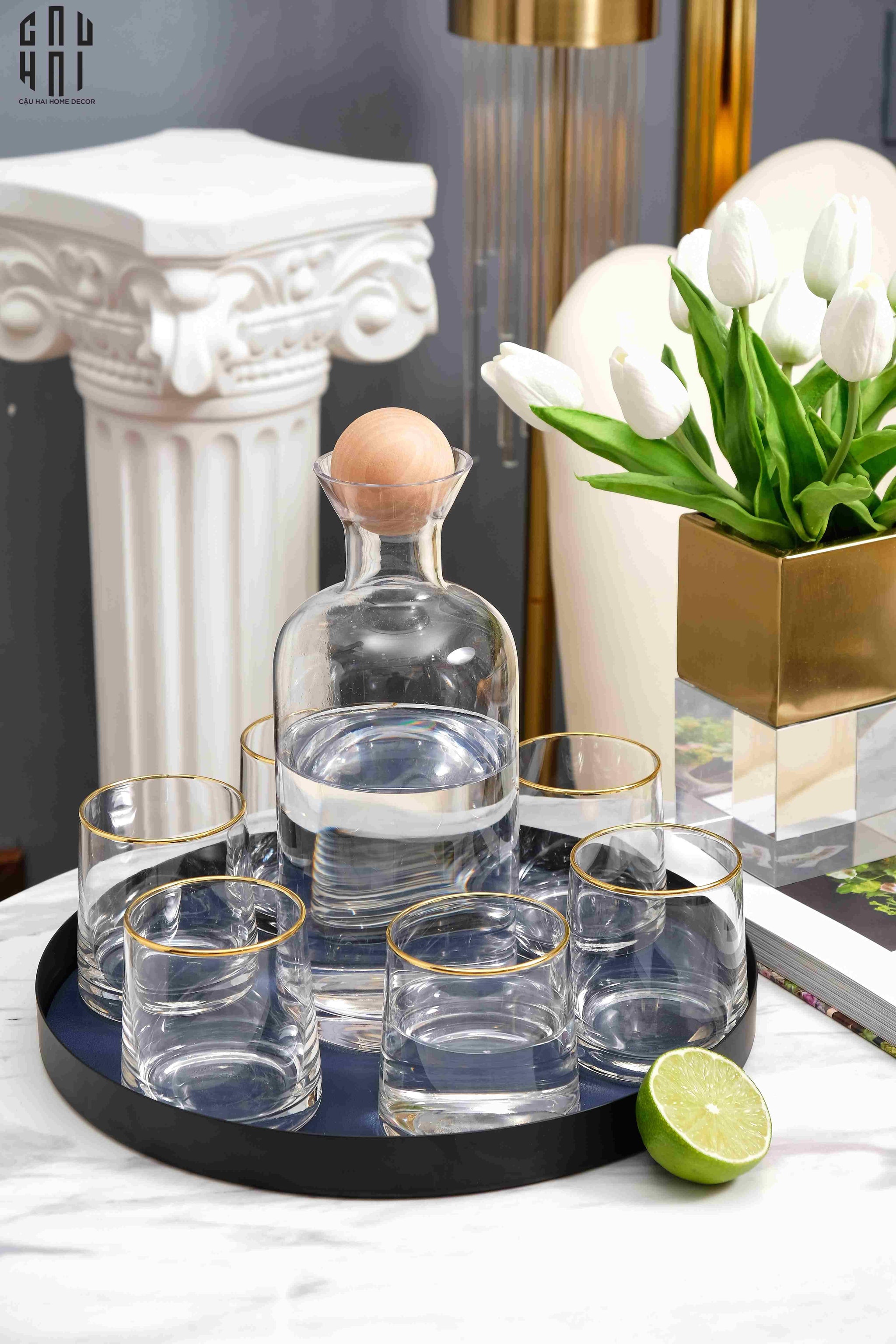 SET BÌNH NƯỚC PLATINUM SS22-CẬU HAI HOME DECOR