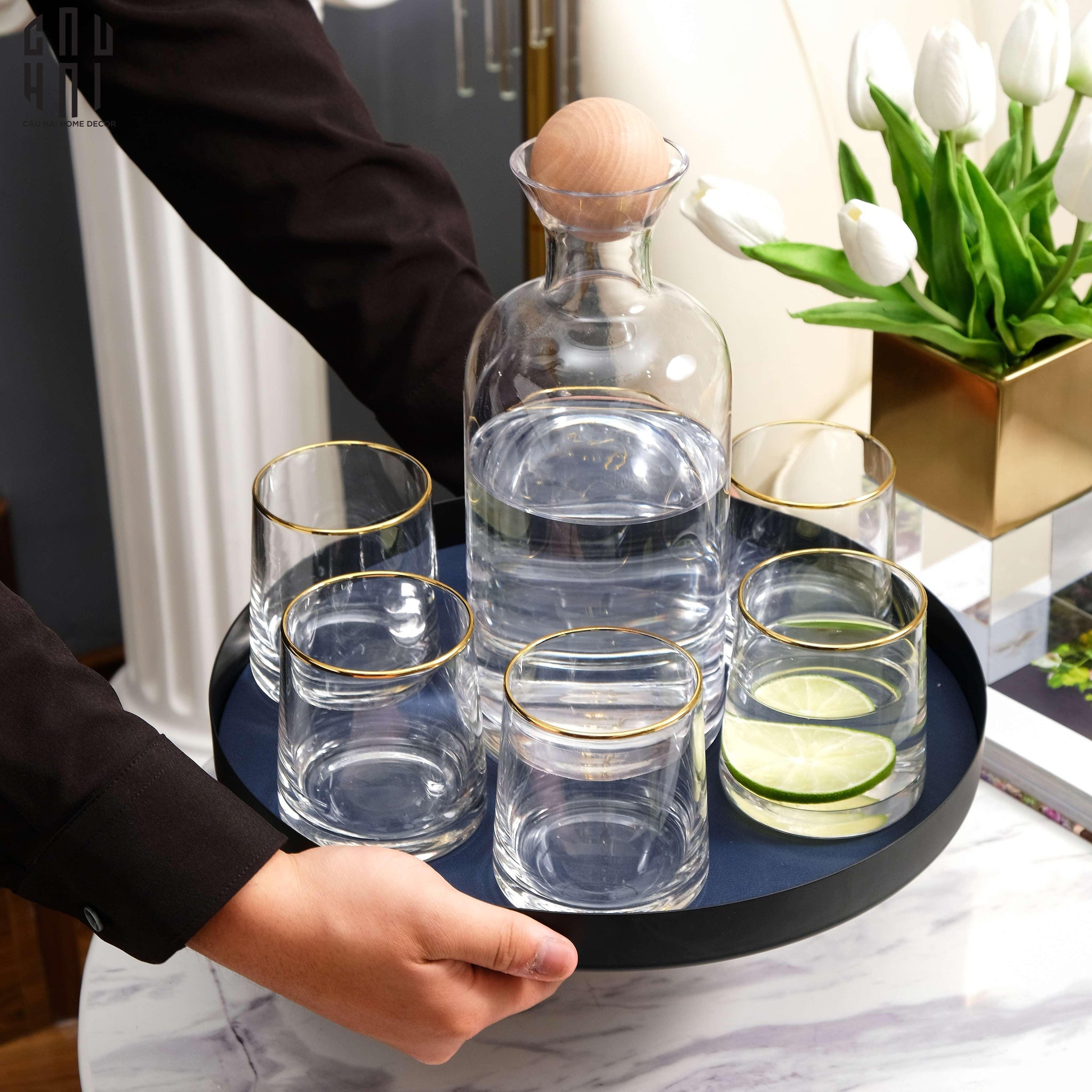 SET BÌNH NƯỚC PLATINUM SS22-CẬU HAI HOME DECOR