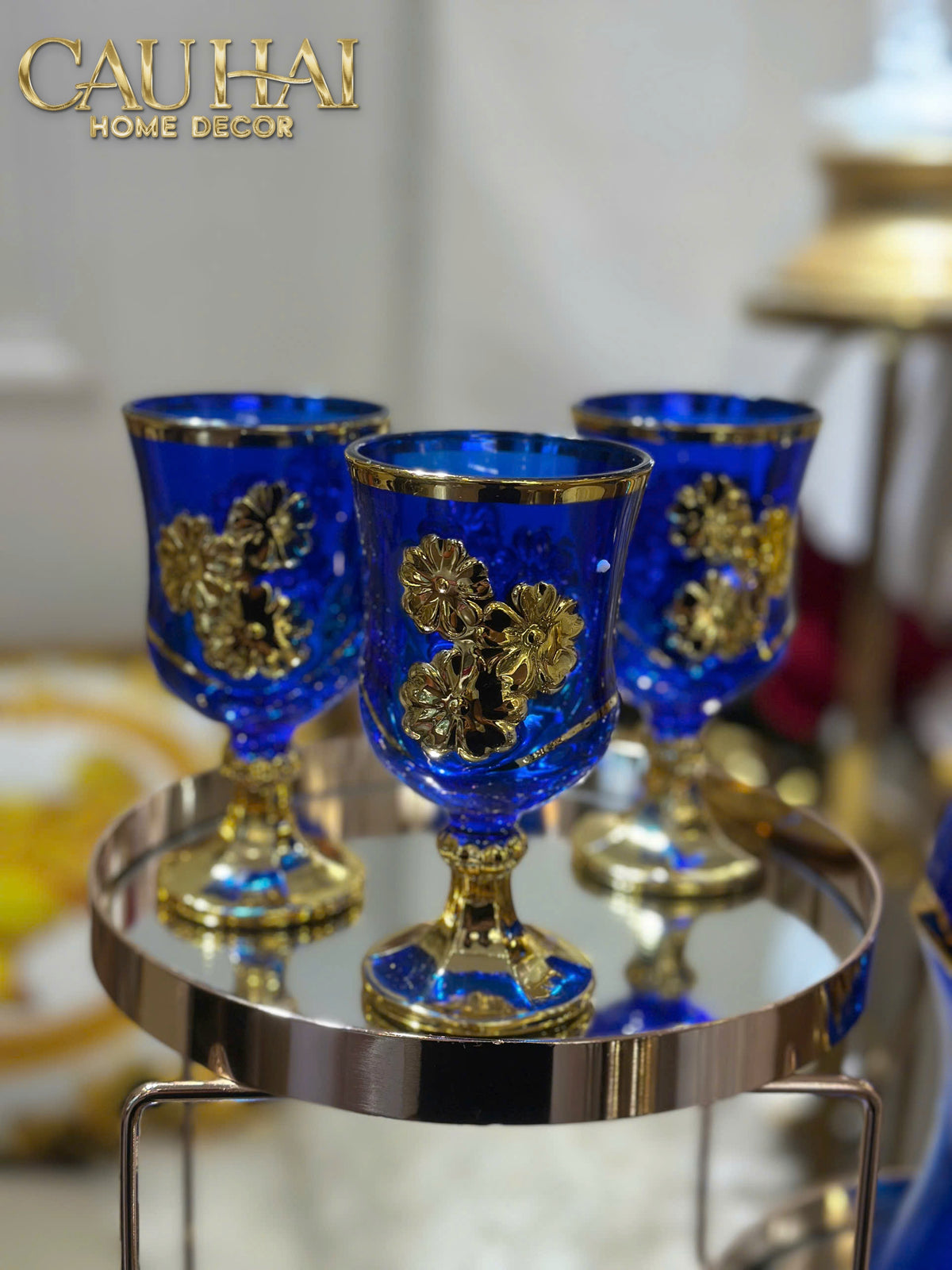 Set Binh Nuoc Thuy Tinh Grand Marquis Bleu Saphir Glass 7pcs-Set bình nước Carafe & Glassware Ensemble-CẬU HAI HOME DECOR